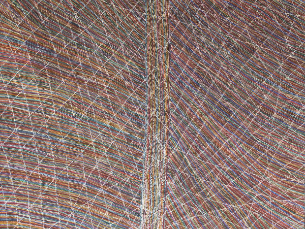 Lizzie Moss Pwerle Dancing Lines , 2020 acrylic on linen 92 x 120 cm 36 1/4 x 47 1/4 in