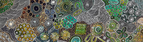 Janet Golder Kngwarreye My Country, 2023 acrylic on linen 46 x 152 cm 18 1/8 x 59 7/8 in