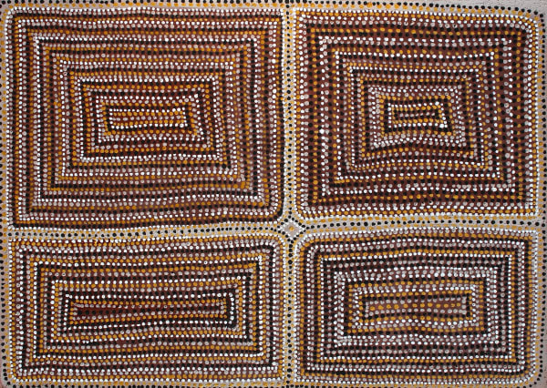 Ned Johns Sugarbag Dreaming, 2002 Kimberley ochres on canvas (shadow framed in light oak) 100 x 140 cm 39 3/8 x 55 1/8 in