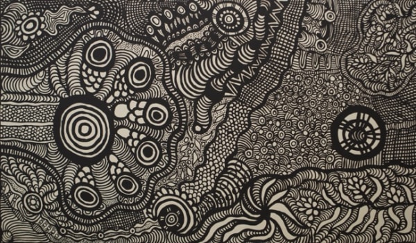 Tjunkaya Tapaya Kungkarangkalpa / Seven Sisters , 2021 acrylic on canvas 100 x 170 cm 39 3/8 x 66 7/8 in