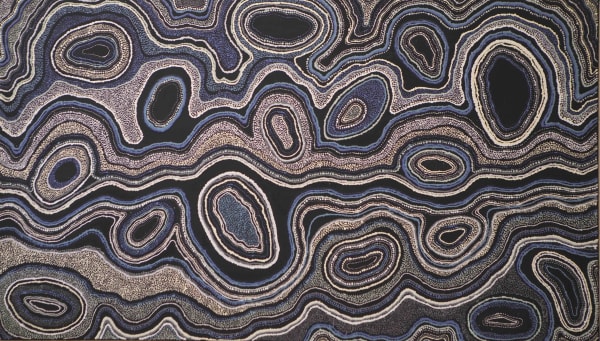 Michelle Lewis Ngayuku mamaku ngura ini Makiri acrylic on canvas 100 x 185 cm 39 3/8 x 72 7/8 in