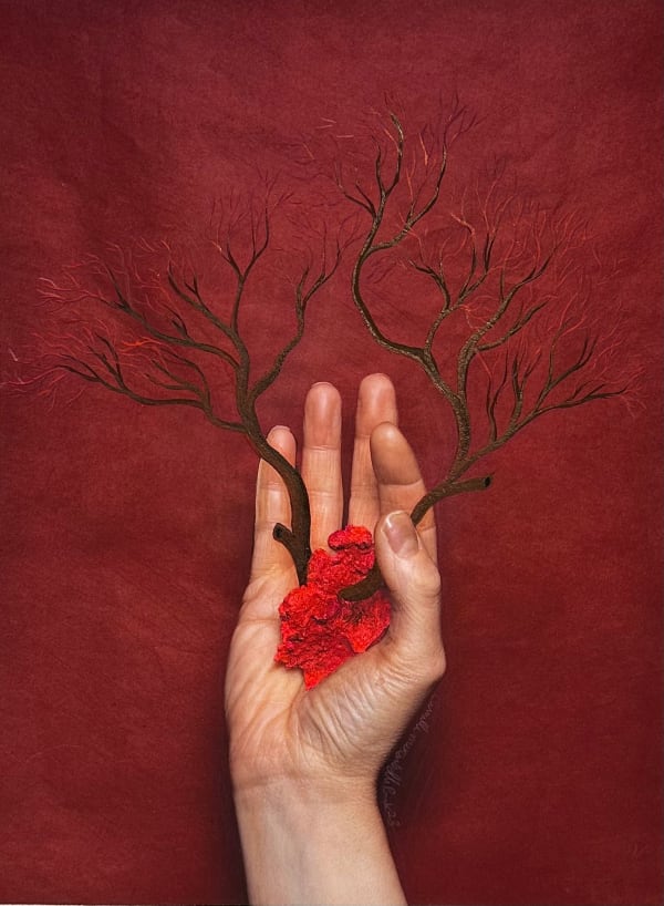 Camille Mercandelli-Park, Still life (cœur rouge grenade), 2023