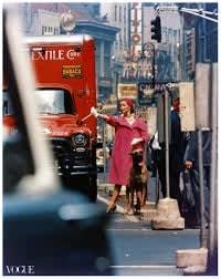 George Dambier, Dolores Hawkins in a Pink Wool Coat, New York, 1958