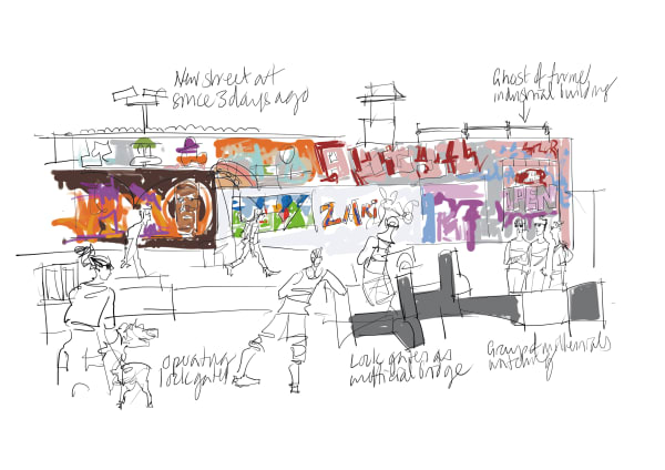 Lydia Thornley, Street Art Wall for Loughborough University London(Framed), 2021