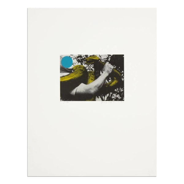 John Baldessari, Man with Snake (Blue and Yellow), 1990