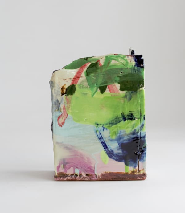 Barry Stedman, Slab Vessel - Green & Pink, 2024