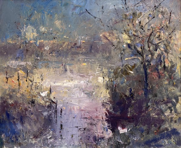 Gareth Parry, Golau'r Hwyrnos, Yr Afon | Late Evening Light, the River