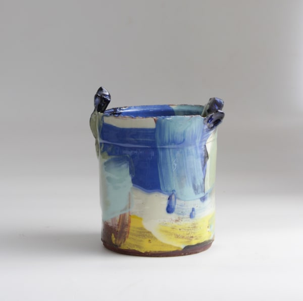 Barry Stedman, Thrown Altered Vessel - Blue & Yellow I, 2024