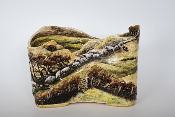 Helen Gittins, Last Gather 'the flock fluent on the slopes'