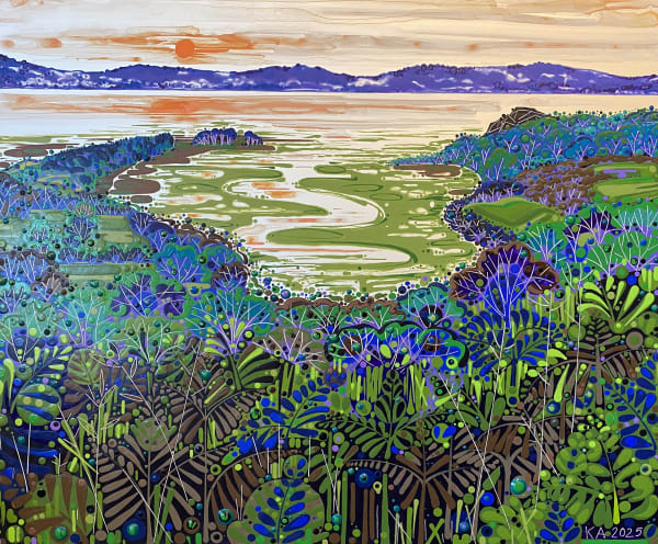 Katie Allen - Sunset from Llanmadoc Hill, 2025