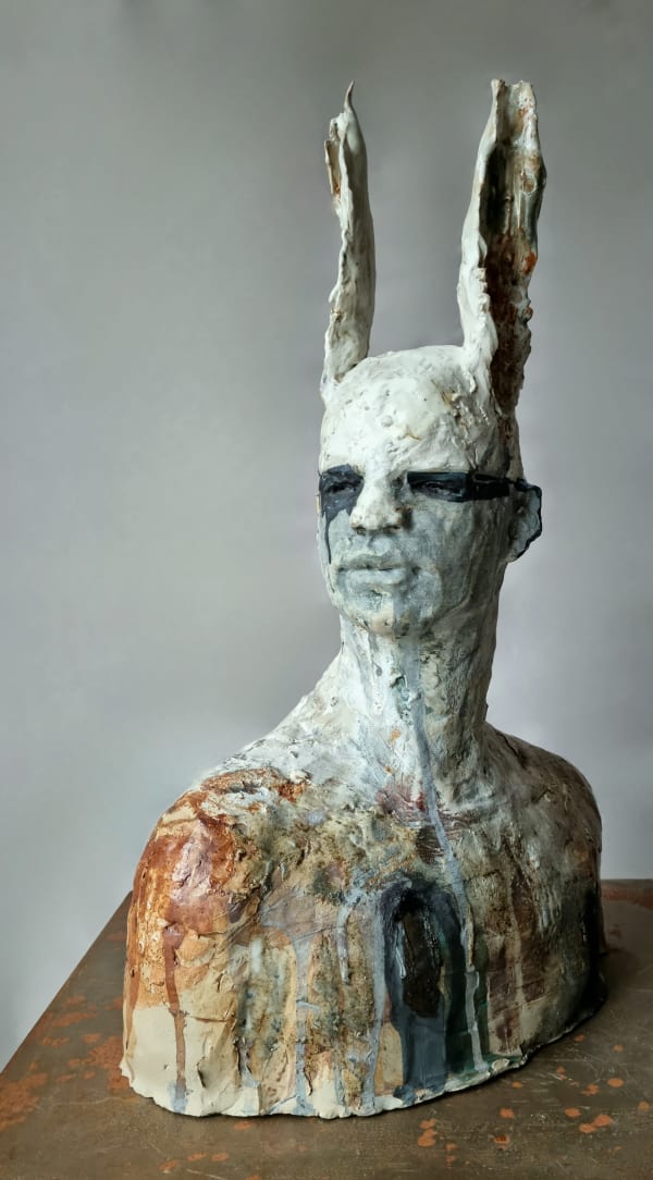 Sharon Griffin, Faun with Grey & Green, 2024
