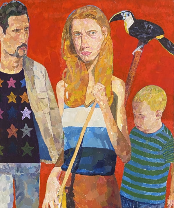 Meirion Ginsberg, Figures with Bird, 2017