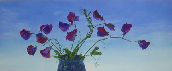 Kim Dewsbury, Sweet Peas in a Blue Pot