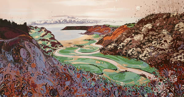 Katie Allen, Three Cliffs Bay from Pennard - Winter