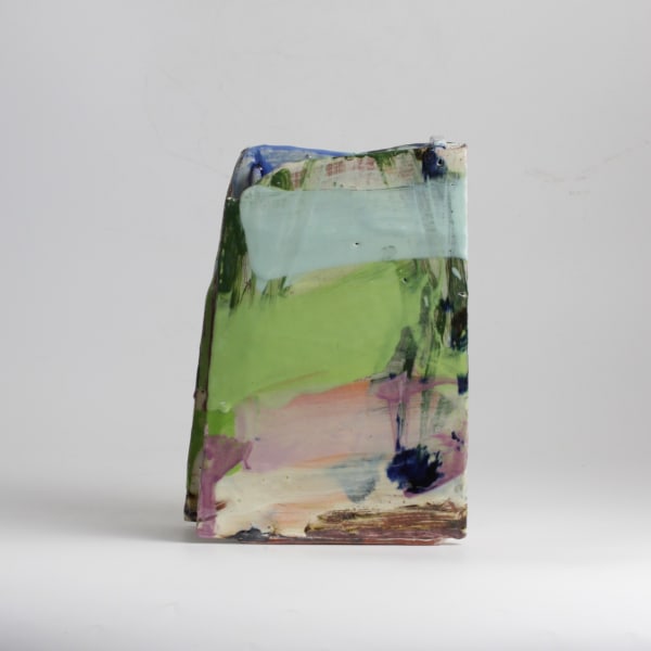 Barry Stedman, Slab Vessel with Green & Pink, 2024