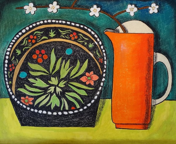 Susan Gathercole, Burnt Orange Jug and Folk Dish