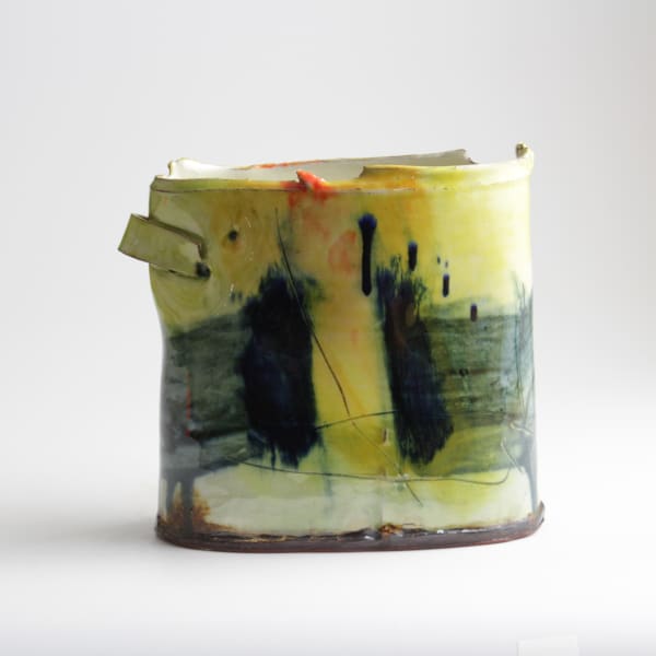 Barry Stedman, (N) Thrown Altered Vessel with Yellow & Blue I, 2025