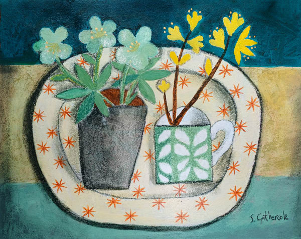 Susan Gathercole, Star Plate & Spring Flowers, 2025