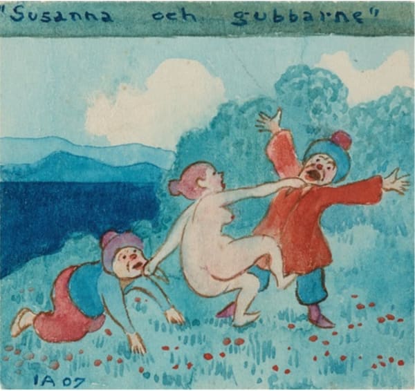 Ivar Arosenius, Susanna and the Elders (Susanna och gubbarne), 1907
