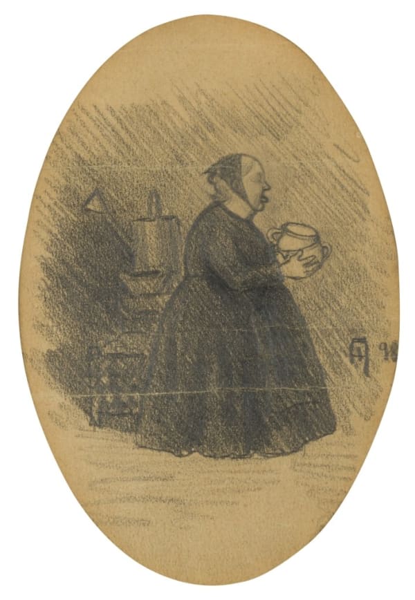 Ivar Arosenius, Study of a woman in profile, 1898