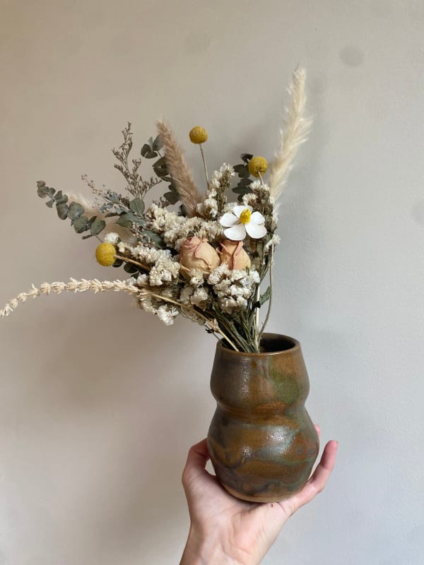 Moss bubble vase, 2024 glazed stoneware ceramic signed and dated on the base