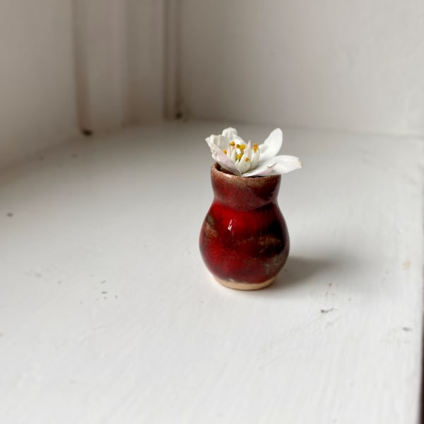 Oxblood red IX, 2020 glazed stoneware ceramic signed on the base