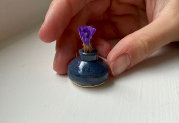 Mineral blue II, 2020 glazed stoneware ceramic signed on the base