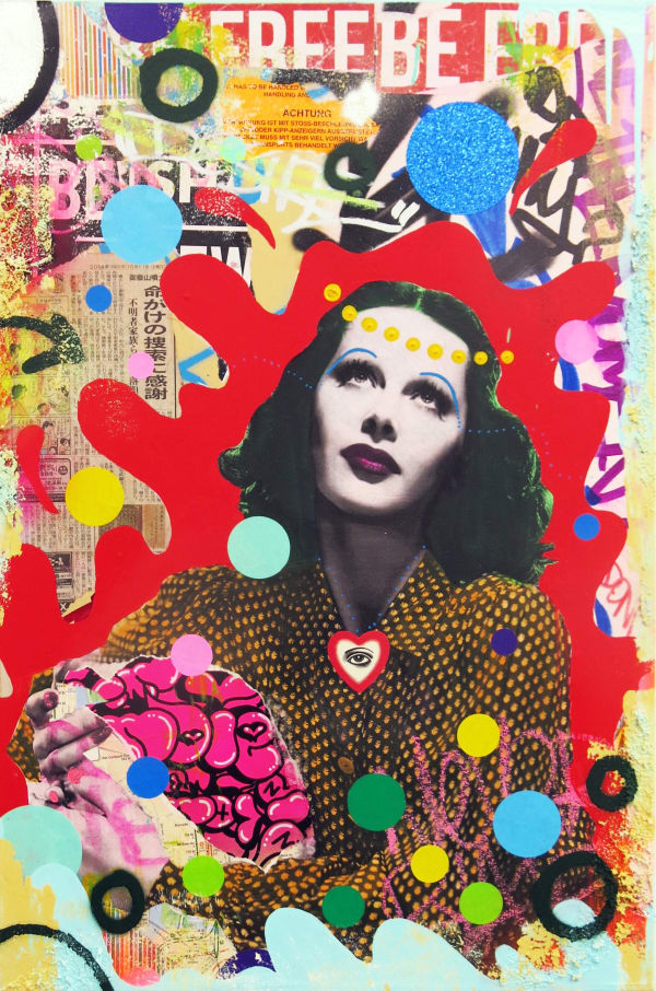 Indie184 Never 2 Late, 2015 Mixed media on canvas 91.4 x 61.0 cm