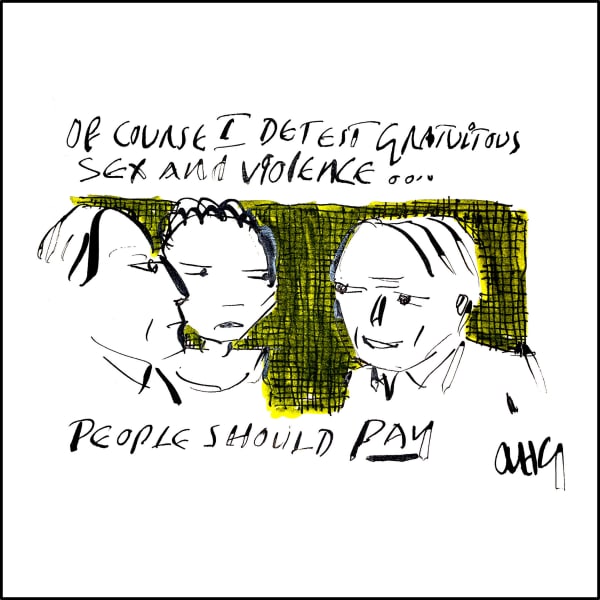 Anthony Haden-Guest The American Scream - Day 91, 2020 Ink on paper 14.0 x 21.6 cm