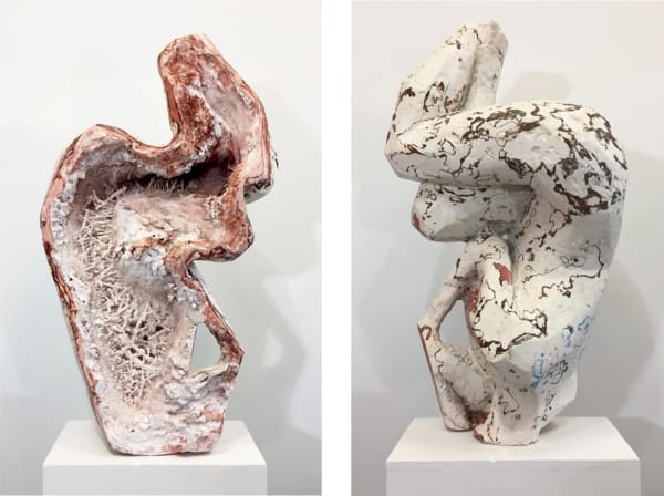 Blake Hiltunen Fall, 2014-2018 Hydrocal, red iron oxide, wax, potassium nitrate 88.9 x 63.5 x 40.6 cm