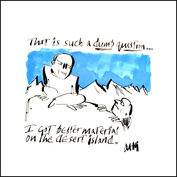 Anthony Haden-Guest The American Scream - Day 39, 2020 Ink on paper 17.8 x 20.3 cm