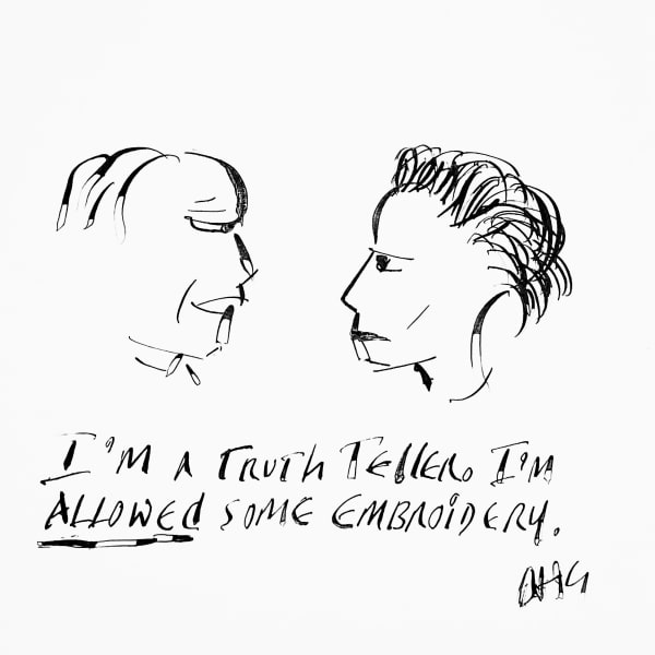 Anthony Haden-Guest The American Scream - Day 14, 2020 Ink on paper 17.1 x 18.4 cm