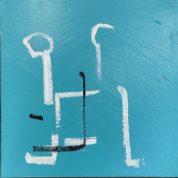 Agnieszka Pilat B22 Lady Bug, 2022 Acrylic, oil stick on canvas, quadruple robot 30.5 x 30.5 x 2.5 cm