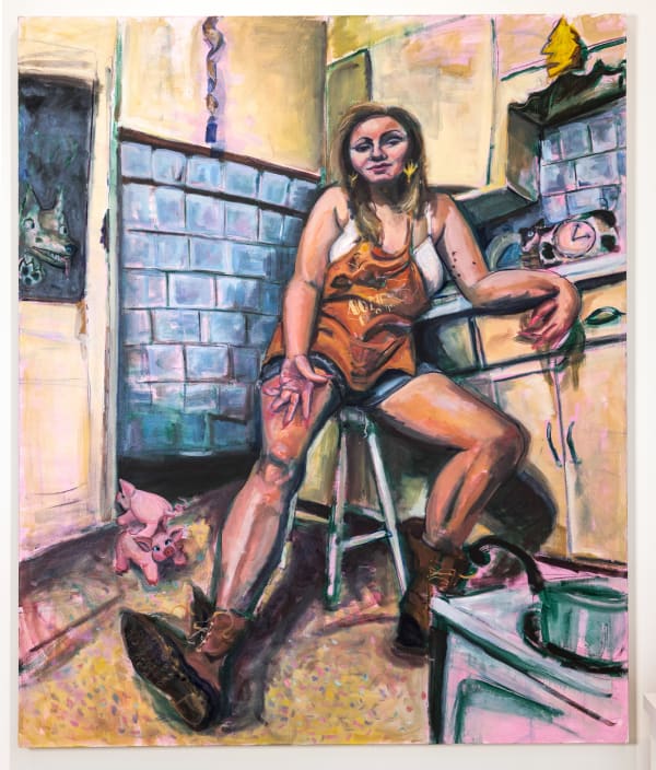 Samantha Joy Groff Shit Kickers and Fly Paper, 2021 Oil on Canvas 182.9 x 152.4 x 5.1 cm