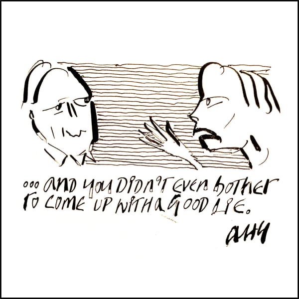 Anthony Haden-Guest The American Scream - Day 58, 2020 Ink on paper 15.2 x 19.1 cm