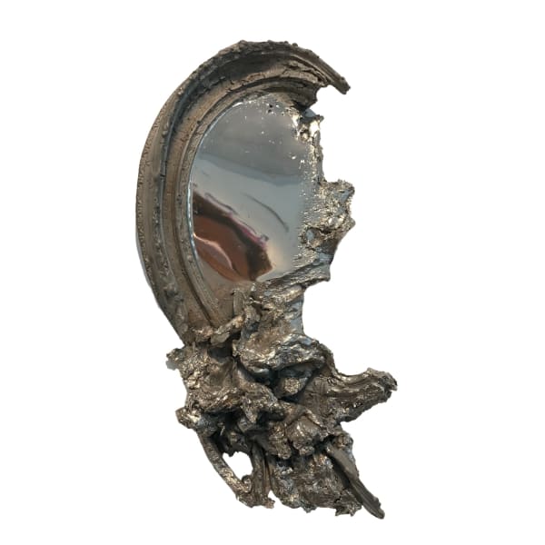 Blake Hiltunen Distorted Mirror 5, 2019 Nickel-plated bronze 58.4 x 35.6 x 10.2 cm