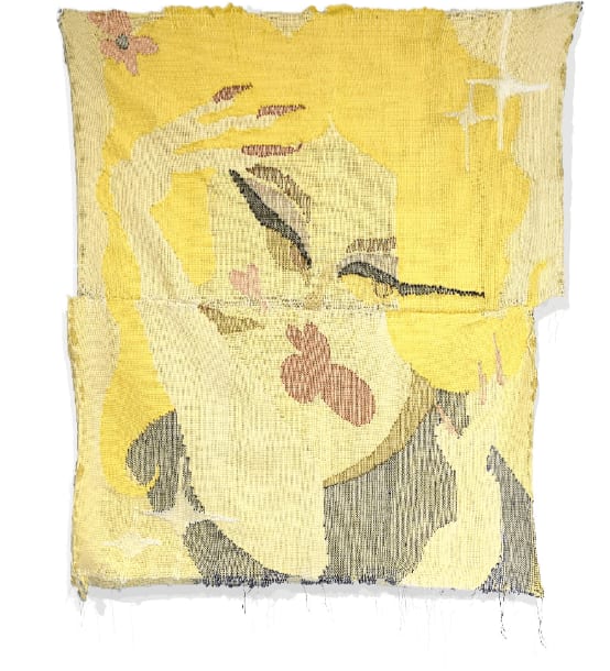 Shy Queen, 2020 Cotton and acrylic yarn inlay 30 x 24 Inches