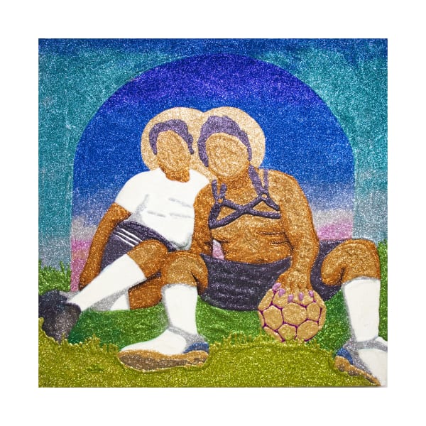Moises Salazar Tlatenchi Play with Us, 2021 Glitter on Canvas 99.1 x 99.1 cm