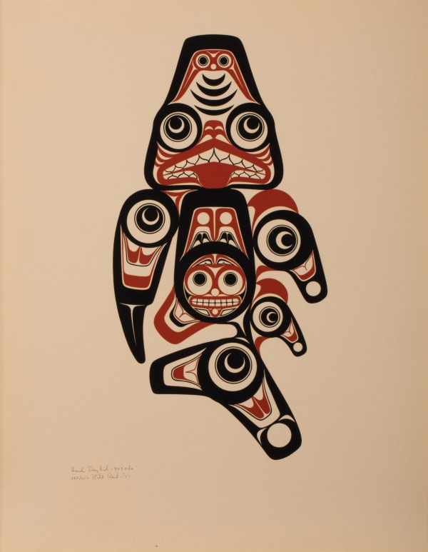 Lot 31 BILL REID (IIJUWAS), O.B.C., R.C.A. (1920-1998), HAIDA Haida Dogfish / Xaxada, 1972 silkscreen, 25.75 x 20 in (65.4 x 50.8 cm) ESTIMATE: $1,000 — $1,500 PRICE REALIZED: $976.00