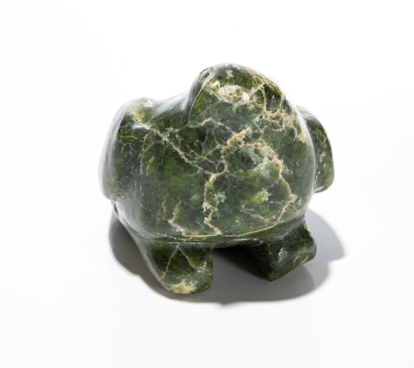 Lot 3 UNIDENTIFIED ARTIST, probably KINNGAIT (CAPE DORSET) Curious Bird, c. 1980 stone, 5.5 x 5 x 5.5 in (14 x 12.7 x 14 cm) PRICE REALIZED: $147.60