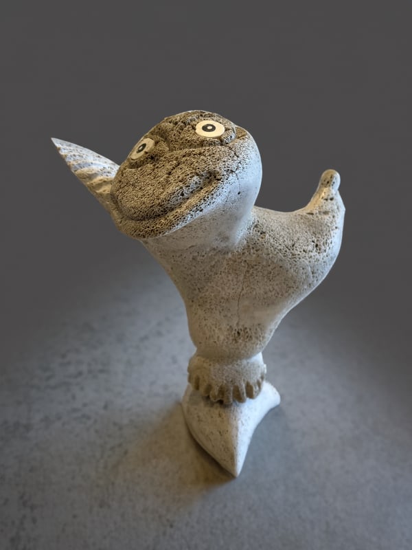 2 KAROO ASHEVAK (1940-1974) TALOYOAK (SPENCE BAY) Bird Transformation, c. 1971-72 whale bone, ivory, and stone, 12.5 x 10.5 x 7 in (31.8 x 26.7 x 17.8 cm)