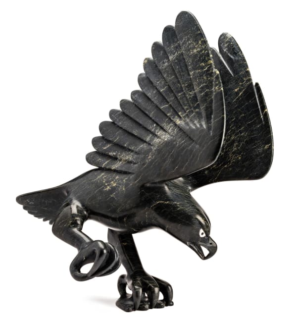 Lot 28 TOONOO SHARKY (1970-) KINNGAIT (CAPE DORSET) Bird of Prey, 2002 stone and antler, 20.75 x 15 x 16 in (52.7 x 38.1 x 40.6 cm) ESTIMATE $10,000 — $15,000 PRICE REALIZED: $18,000.00 A world record for the artist at auction