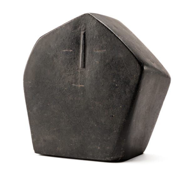 Lot 121 JOHN PANGNARK (1920-1980) ARVIAT (ESKIMO POINT) Hooded Figure, C. 1970 stone, 7.25 x 6.5 x 3.5 in (18.4 x 16.5 x 8.9 cm) ESTIMATE: $12,000 — $18,000 PRICE REALIZED: $15,600.00