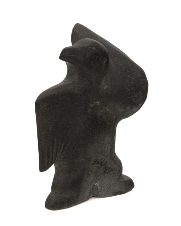 Lot 24 ADA EYETOAQ (1934-) QAMANI'TUAQ (BAKER LAKE) Bird Shaman, 1984 stone, 4 x 3 x 1.5 in (10.2 x 7.6 x 3.8 cm) ESTIMATE: $400 — $600 PRICE REALIZED: $439.20