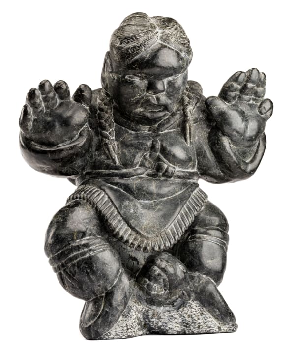 Lot 94 JOHNNY INUKPUK, R.C.A. (1911-2007) INUKJUAK (PORT HARRISON) Girl and Bear, c. 1967-70 stone, 17 x 14.5 x 6.5 in (43.2 x 36.8 x 16.5 cm) ESTIMATE: $25,000— $35,000 PRICE REALIZED: $24,000.00