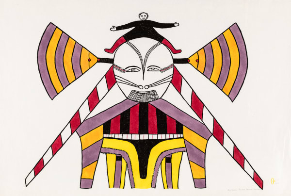 Lot 37 JESSIE OONARK, O.C., R.C.A (1906-1985) QAMANI'TUAQ (BAKER LAKE) Big Woman, 1974 #2 stonecut and stencil, 25 x 37.25 in (63.5 x 94.6 cm) ESTIMATE: $4,000 — $6,000 PRICE REALIZED: $7,800.00