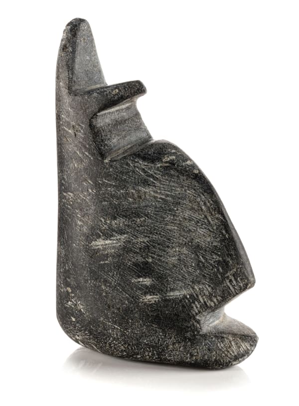 Lot 6 ANDY MIKI (1918-1983) ARVIAT (ESKIMO POINT) Arctic Hare, c. 1972-74 stone, 5 x 3.25 x 2.25 in (12.7 x 8.3 x 5.7 cm) ESTIMATE: $3,000 — $5,000 PRICE REALIZED: $2,640.00