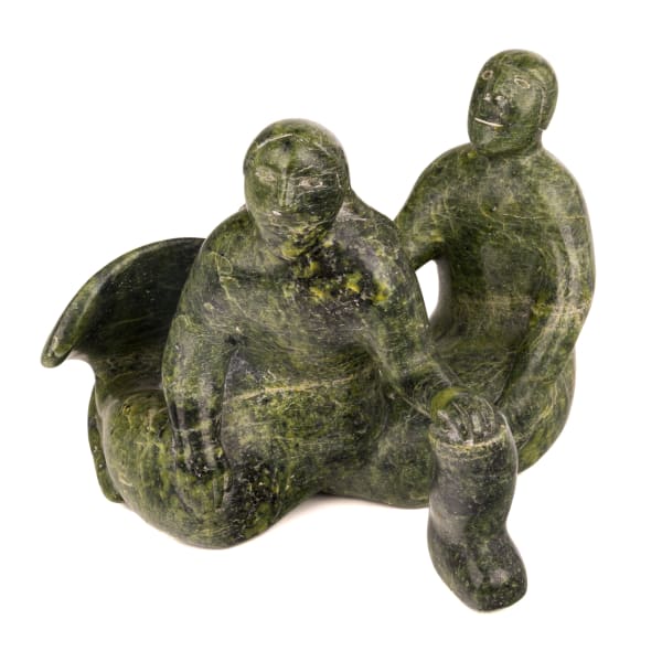 Lot 13 OVILOO TUNNILLIE, R.C.A. (1949-2014) KINNGAIT (CAPE DORSET) Shaman Tending to Sedna, c. 1980s stone, 7 x 9.25 x 7 in (17.8 x 23.5 x 17.8 cm) ESTIMATE: $900 — $1,200 PRICE REALIZED: $915.00