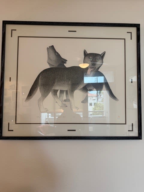 Lot 6 KANANGINAK POOTOOGOOK, R.C.A. (1935-2010) KINNGAIT (CAPE DORSET) Calling the Pups, 1992 #13 lithograph and stencil, 22.5 x 28.25 in (57.1 x 71.8 cm) ESTIMATE: $500 — $800