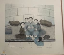 Lot 3 MARY PUDLAT (1923-2001) KINNGAIT (CAPE DORSET) Birth, 1989 #15 lithograph, 16 x 18.25 in (40.6 x 46.4 cm) ESTIMATE: $200 — $400